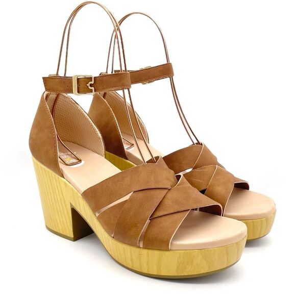 Dr. Scholl’s Blissful Platform Clog Sandal Brown Faux Leather Women's Size 8.5 - Picture 8 of 16